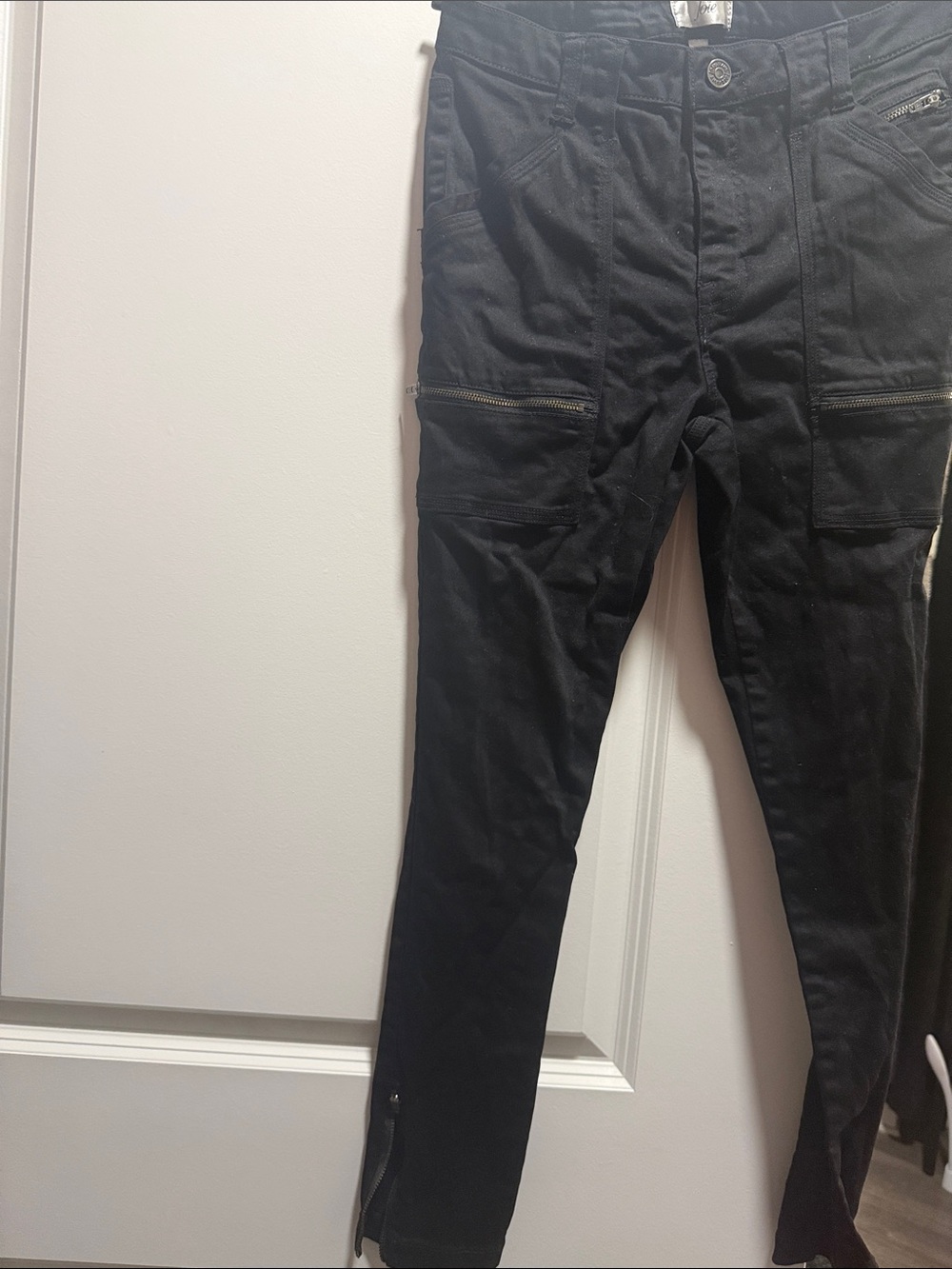 Joie Black Cargo Pants with Zip Details